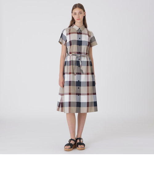 クレストブリッジチェックライトクロッシングツイルコンビドレス