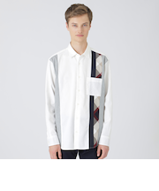 【一部店舗限定】デニムライクパッチワークシャツ