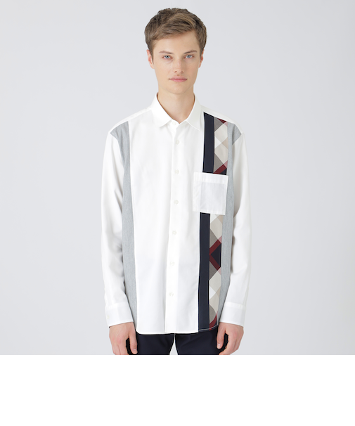 【一部店舗限定】デニムライクパッチワークシャツ