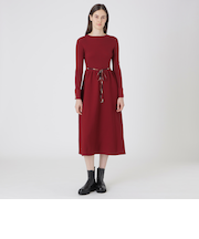 スポンディッシュポリエステルニットドレス