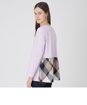 シルケットスムースバックチェックロングスリーブTシャツ