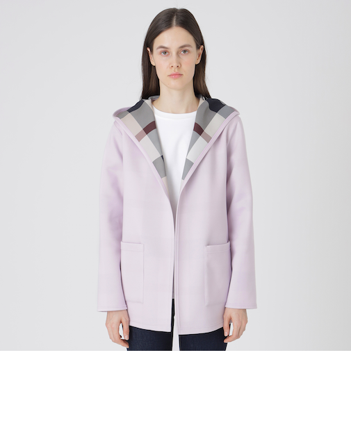 クレストブリッジチェックリバーシブルダンボールミディ丈コーディガン