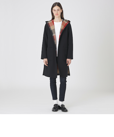 クレストブリッジチェックリバーシブルダンボールコーディガン