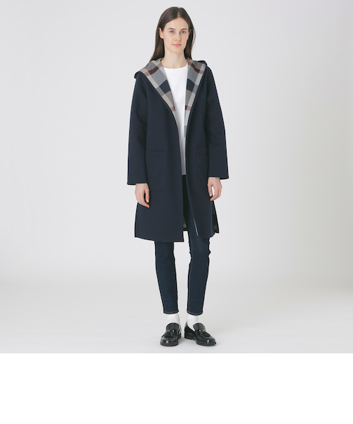 クレストブリッジチェックリバーシブルダンボールコーディガン