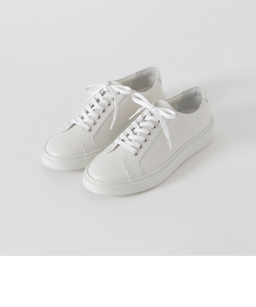 エンボスクレストブリッジチェックレザースニーカー