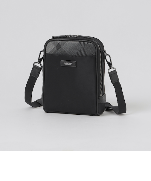 ナイロンコンビカルゼシャドークレストブリッジチェックビジネスミニクロスボディバッグ