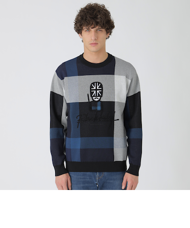 ガーズマンクレストブリッジチェックニット