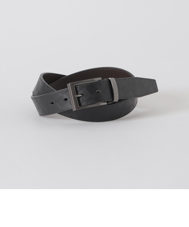 エンボスクレストブリッジチェックリバーシブルベルト