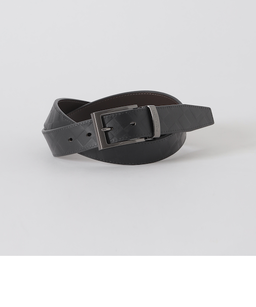 エンボスクレストブリッジチェックリバーシブルベルト