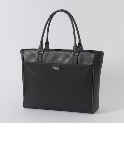 ナイロンコンビカルゼシャドークレストブリッジチェックビジネストートバッグ
