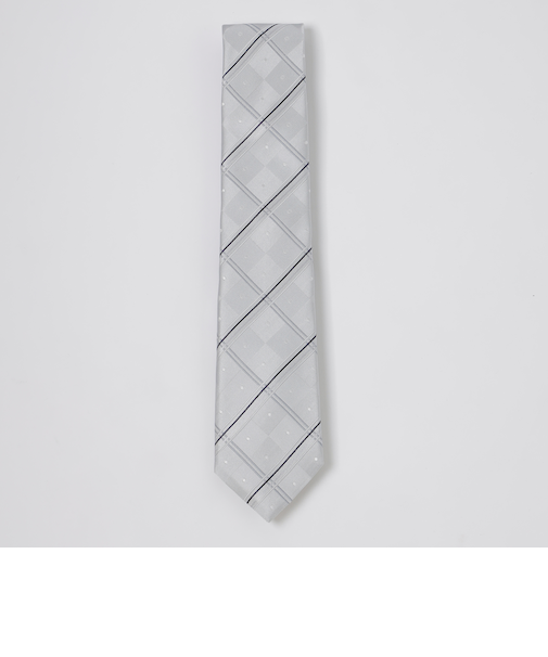 サテンドットコンビチェックタイ