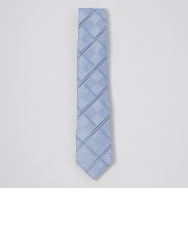 サテンドットコンビチェックタイ