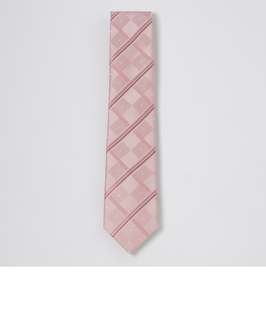 サテンドットコンビチェックタイ