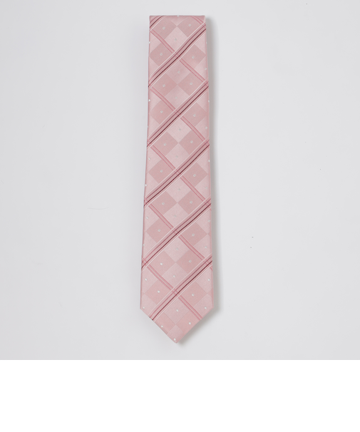 サテンドットコンビチェックタイ