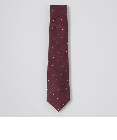 サテンドットコンビチェックタイ