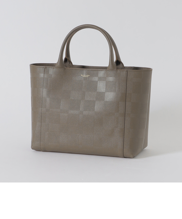 エンボスチェックドライビングトート