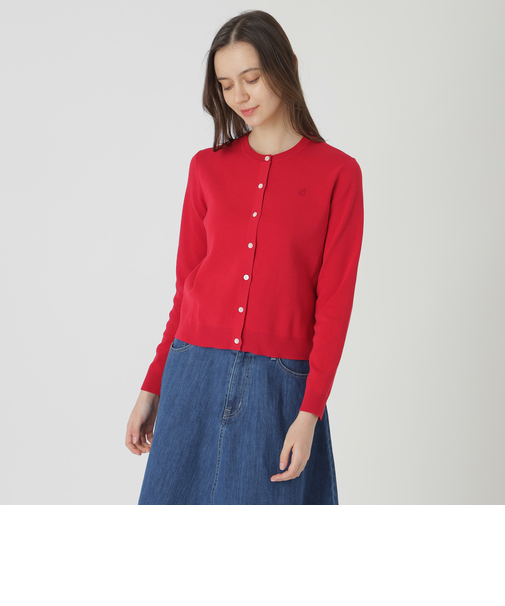 コットンポリエステルニットカーディガン