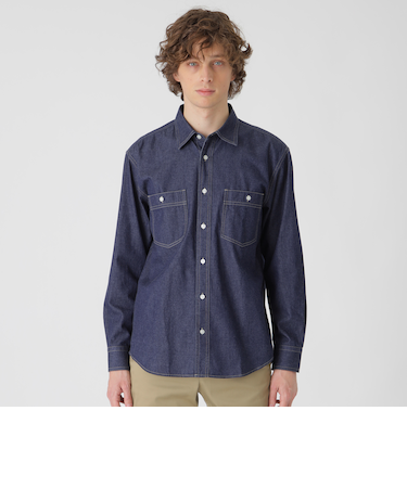 ガーメントウォッシュデニムシャツ