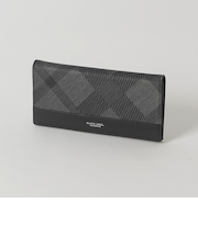 カルゼシャドークレストブリッジチェックロングウォレット