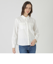 ライトスラブシャンブレーシャツブラウス