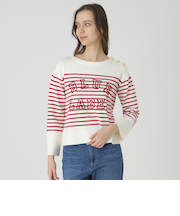 ロゴボーダーニットプルオーバー