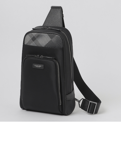 ナイロンコンビカルゼシャドークレストブリッジチェックビジネスボディバッグ