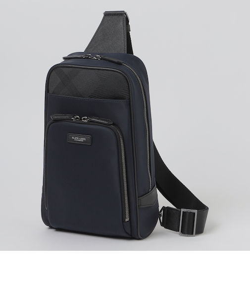 ナイロンコンビカルゼシャドークレストブリッジチェックビジネスボディバッグ