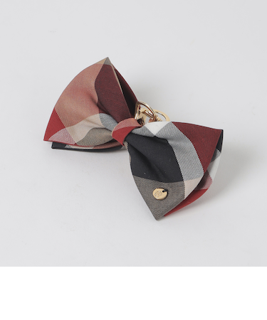 クレストブリッジチェックリボンバンスクリップ