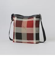 クレストブリッジチェックロゴプリント縦長ショルダー