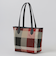 クレストブリッジチェックロゴプリントトート