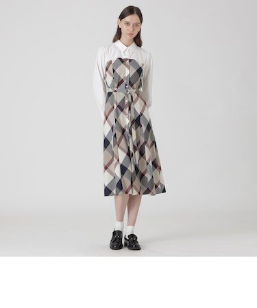 クレストブリッジチェックライトクロッシングツイルシャツドレス