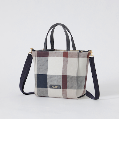 クレストブリッジチェックキャンバススクエアミニトート