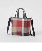 クレストブリッジチェックキャンバススクエアミニトート