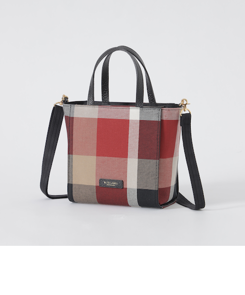 クレストブリッジチェックキャンバススクエアミニトート