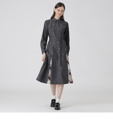 ライトスラブシャンブレーシャツドレス