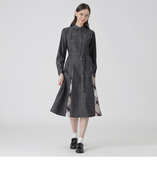 ライトスラブシャンブレーシャツドレス
