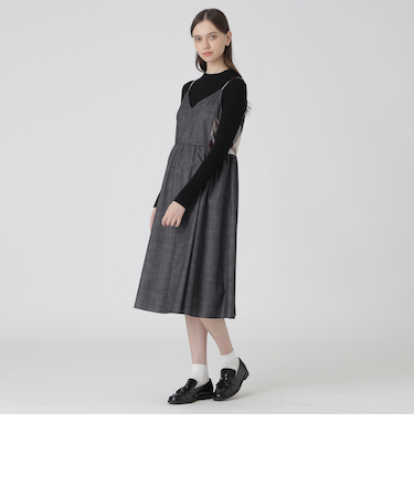 ライトスラブシャンブレーキャミソールドレス