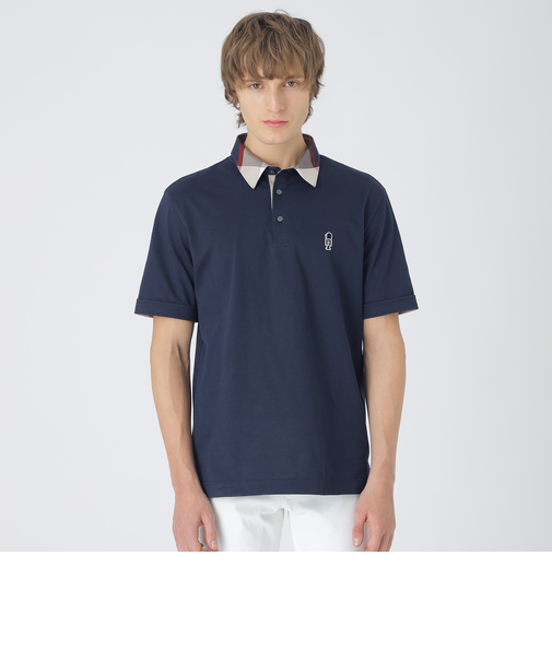 パーシャルチェックポロシャツ