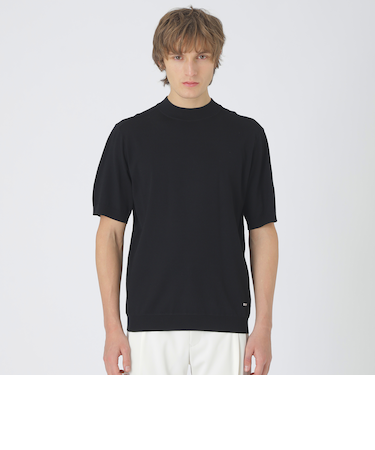 ヴィスコンフィーモックネックニットTシャツ