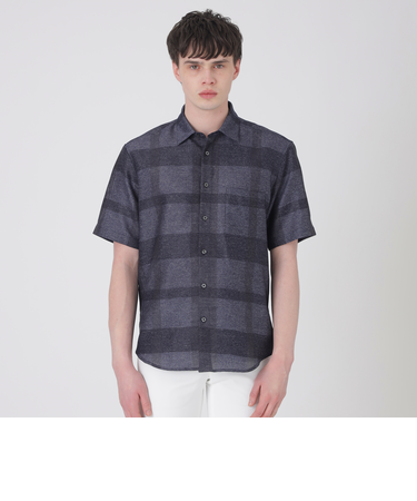 シャドーチェックカラミハーフスリーブシャツ