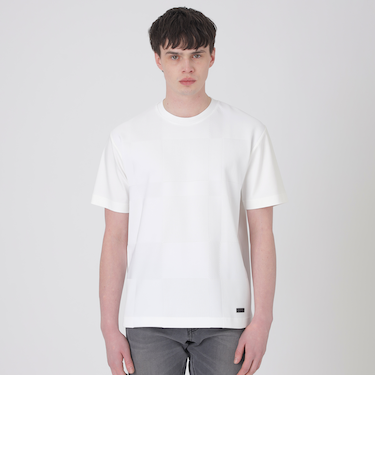 フェードカラーパネルシャドーチェックTシャツ