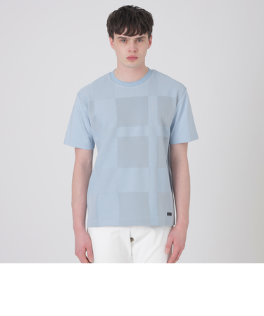 フェードカラーパネルシャドーチェックTシャツ