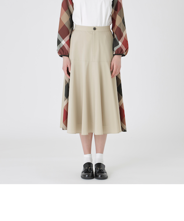 サイドクレストブリッジチェックフレアスカート