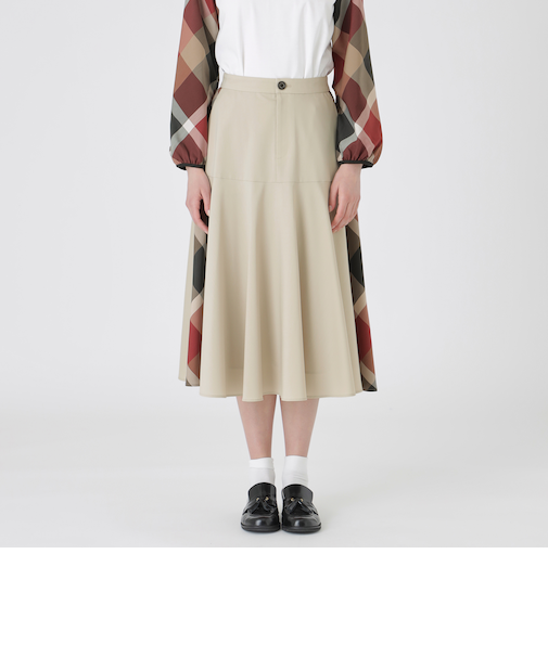 サイドクレストブリッジチェックフレアスカート