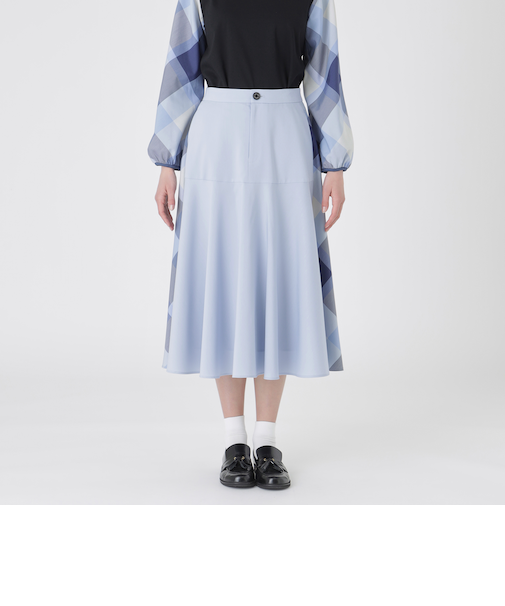 サイドクレストブリッジチェックフレアスカート