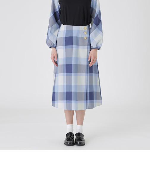 クレストブリッジチェックラップ風スカート