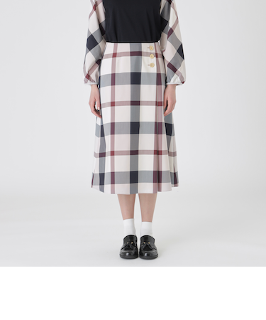 クレストブリッジチェックラップ風スカート