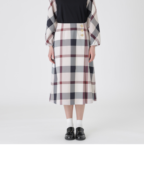 クレストブリッジチェックラップ風スカート