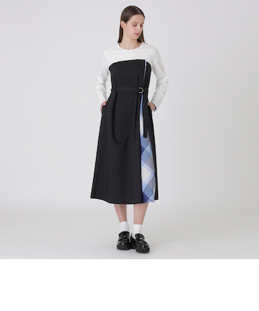 プレーンストレッチツイルビスチェドレス