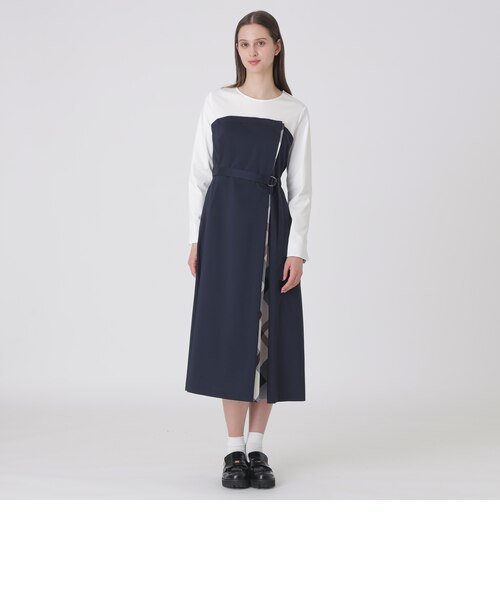 プレーンストレッチツイルビスチェドレス プレーンストレッチツイルビスチェドレス（ドレス）｜BLUE LABEL